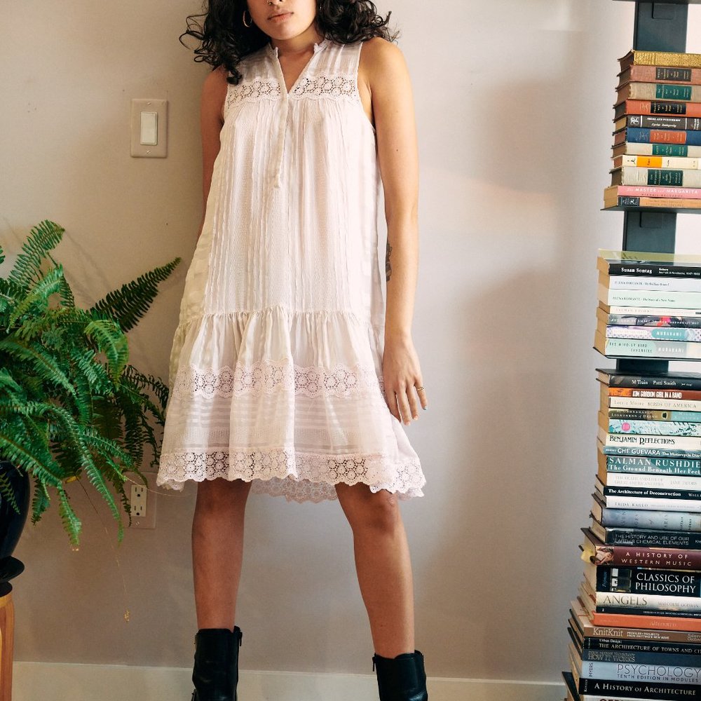 New Silk Rebecca Taylor blush lace babydoll 4 - Picture 7 of 10